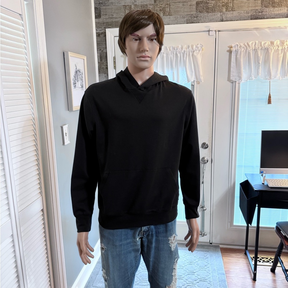 Men's Bugatchi Hooded Sweatshirt SZ MED Black‎